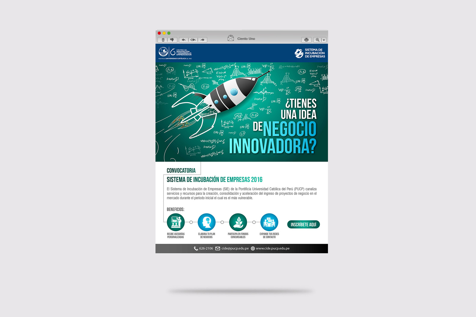 Diseño Mailing Incubación de Empresas